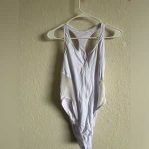 1 piece white bathing suit